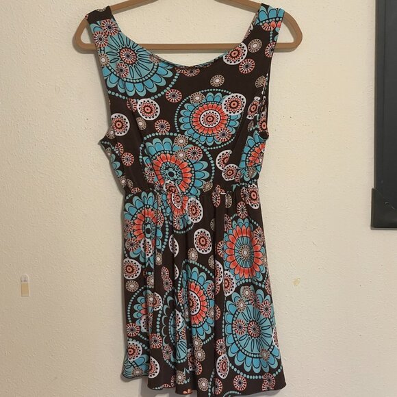 Pink Polkadot Large Sleeveless Multicolor Top - Picture 4 of 4